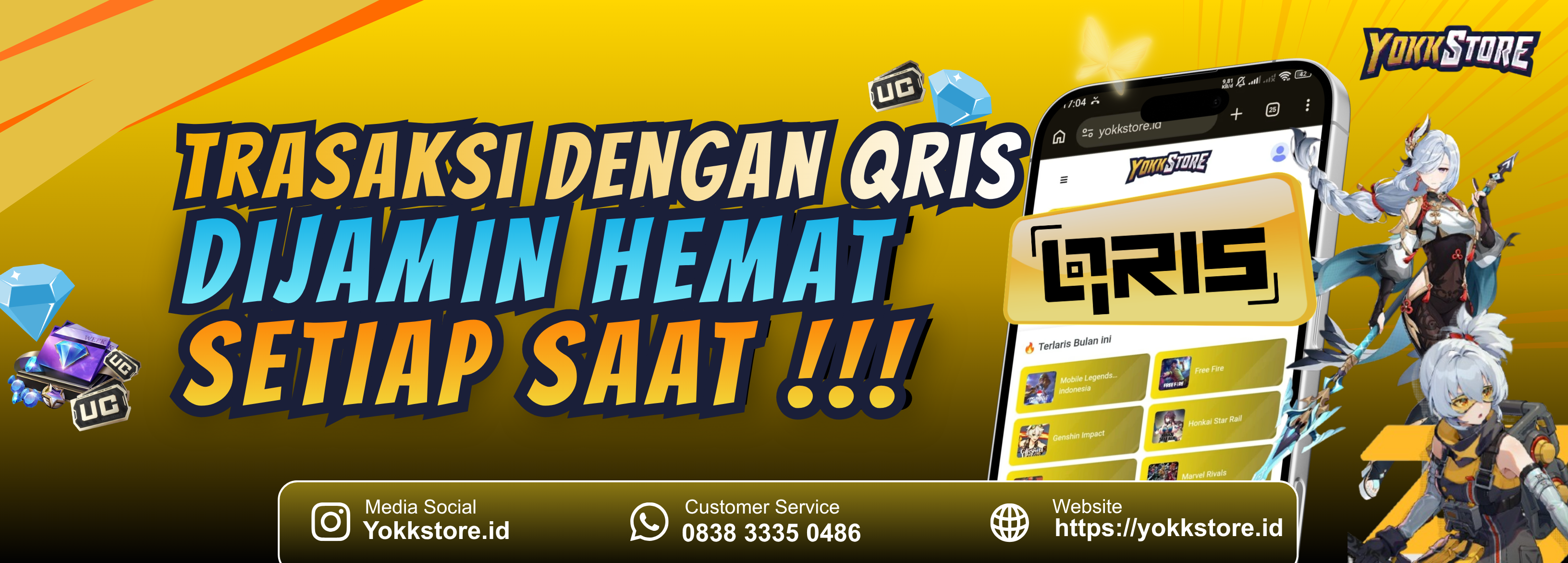  Cara Top Up Game Murah dan Mudah di Yokkstore (QRIS, E-Wallet, Bank, Retail & Virtual Account)