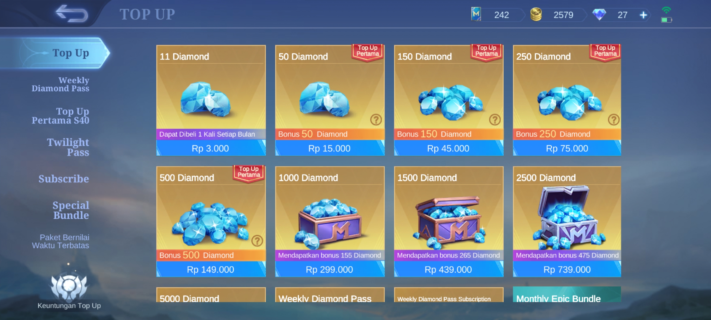 Update Harga Diamond Mobile Legends: Bang Bang (ML)